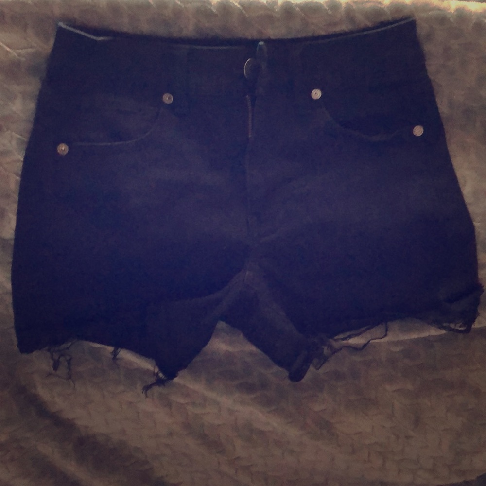 American Eagle Black hi rise shorts
